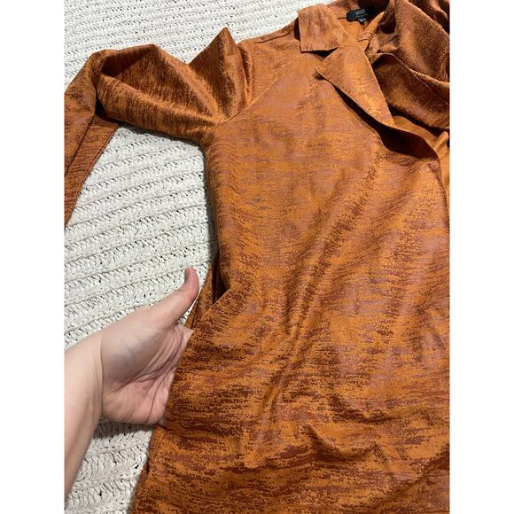 Yest The Netherlands Open Front Jacket Long Length Blazer Womens Size 8 Orange - Picture 8 of 15